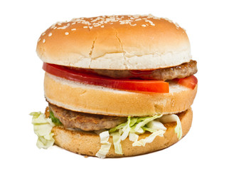 hamburger isolated on white