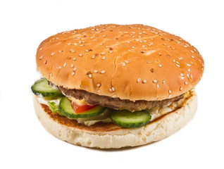 hamburger isolated on white