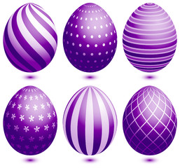 6 Easter Eggs Purple