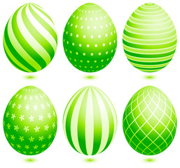 6 Easter Eggs Green