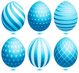 6 Easter Eggs Blue