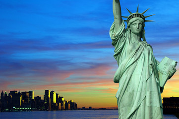 new york city at night tourism concept