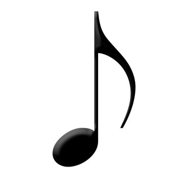 Black Music note,isolated