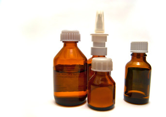 Four bottles of different medicine
