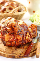 Grilled knuckle of pork
