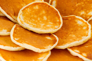 Pancakes on a plate closeup