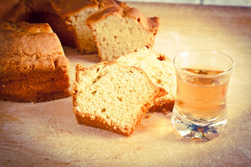 Cake Slices and Dessert Wine Glass