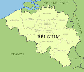 Belgium provinces map