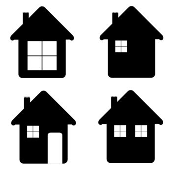 house icon illustration in black color