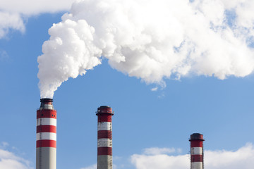 chimneys of power plant