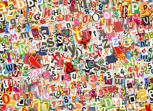 Colorful letters collage