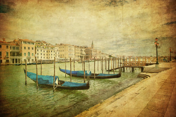 Naklejka premium Vintage image of Grand Canal, Venice