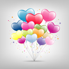 Obraz premium Balloon heart valentine day vector illustration