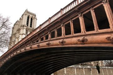 Fototapeta premium pont au double notre dame de Paris