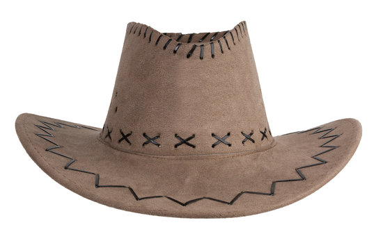 Brown cloth cowboy hat
