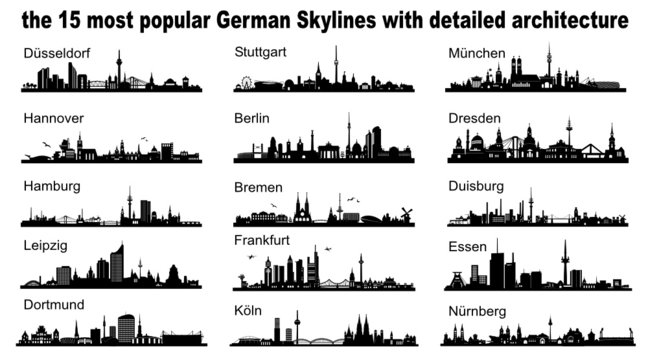 Deutschland bekannte Städte - Skylines