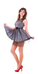 Naklejka premium Beautiful young woman in dress