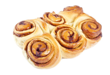 Cinnamon Rolls Isolated on White
