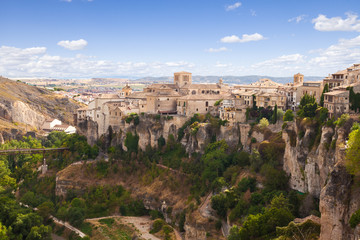 Fototapeta na wymiar Hanging houses of Cuenca, Spain. Panoramic view