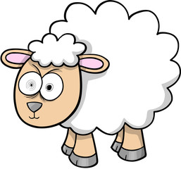Crazy Sheep Lamb Vector Illustration