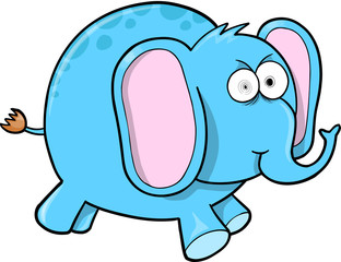 Crazy Blue Elephant Vector