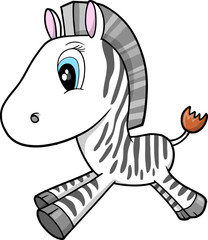 Cute Zebra Vector Illustration