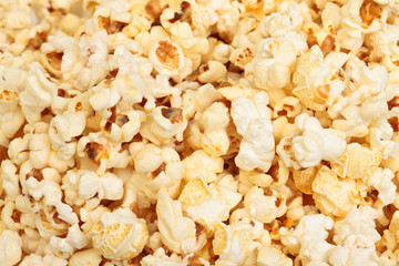 photo of yellow popcorn, closeup