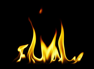 fire flames on black background