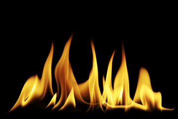 fire flames on black background