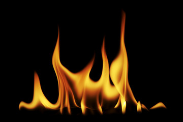 fire flames on black background