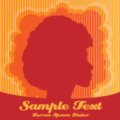 Vector Illustration of Afro Beauty with Retro Background