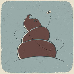 Poo character (shit gay). Retro styled vector illustration, EPS1
