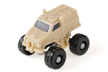 Small toy jeep close-up