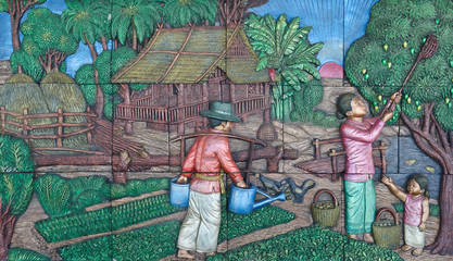 Obraz premium native culture Thai stucco