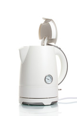 White electric kettle isolated on white
