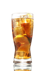 Iced tea with lemon and lime isolated on white