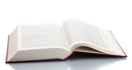 Big open book isolated on white