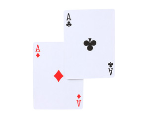 Two aces isolated on white