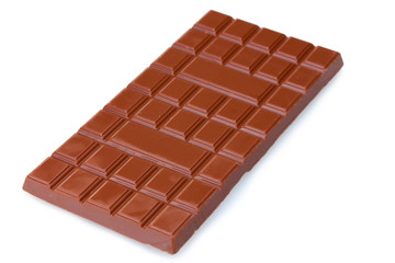 Bar of chocolate isolated on white