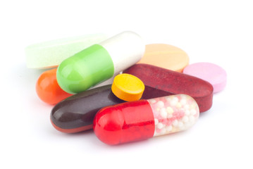 pills isolated on white background