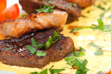 Gourmet grilled steak on a plate