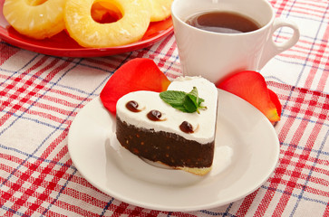 Heart shaped brownie