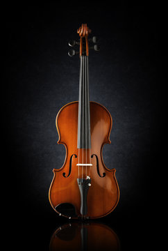 front view shot of a violin
