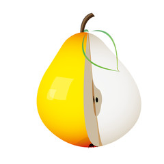 ripe cut pear