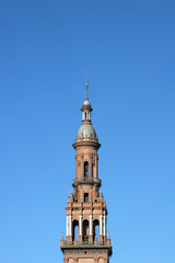 Fototapeta na wymiar Tower of Plaza Espana, Sevilla