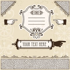 Vintage design elements and page decoration.