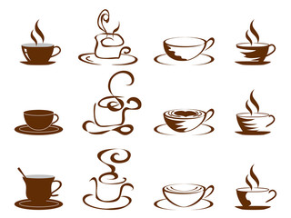 coffee cups icon set