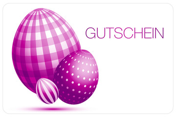 Gutschein 3 Ostereier pink