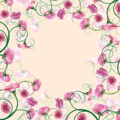 Decorative flower background. Vector illustration.