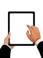 Business hands with Tablet connection
